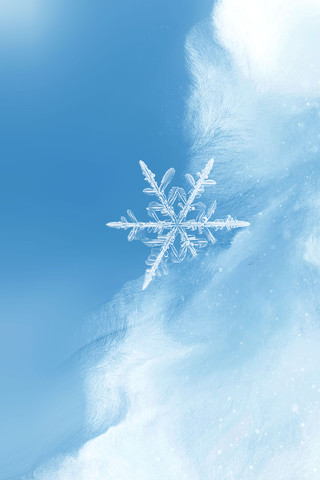 蓝色简约创意积雪下雪冬季寒冷雪花大雪海报背景